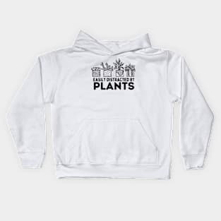 Easily Distracted By Plants Gardener Gifts Gardening Garden Kids Hoodie